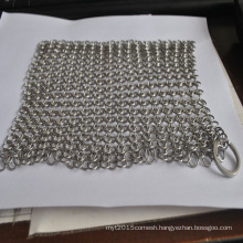 304/316l stainless steel anti-cut metal ring chainmail mesh/iron cleaner for iron